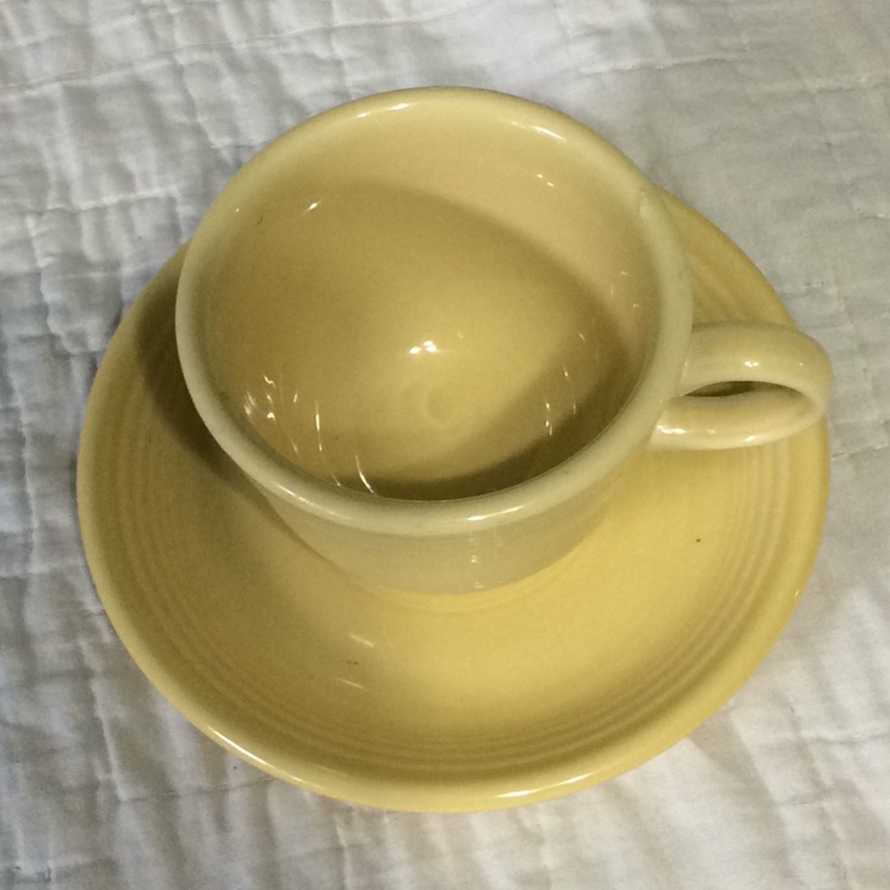 Vintage Fiesta cup and saucer yellow. (1987). H223